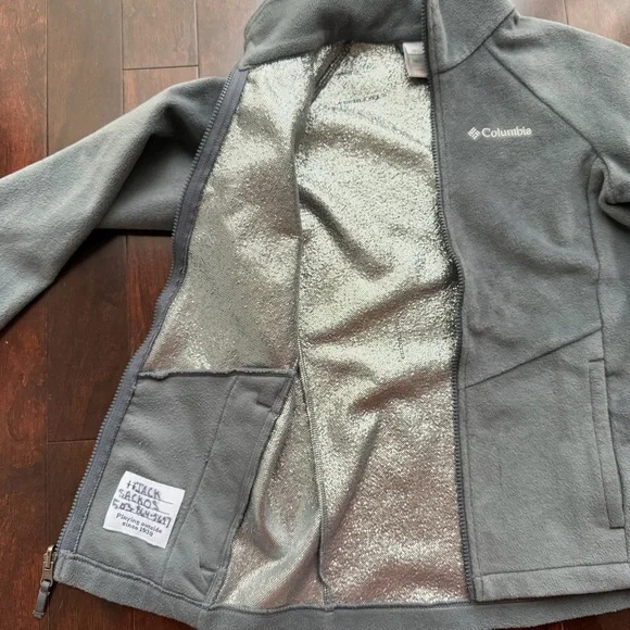 Columbia Kids Interchange Omni-Heat Jacket, Size M, Gray, Fleece, Full Zip - Picture 4 of 7